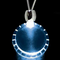 Light Up Necklace - Acrylic Bottle Cap Pendant - Blue